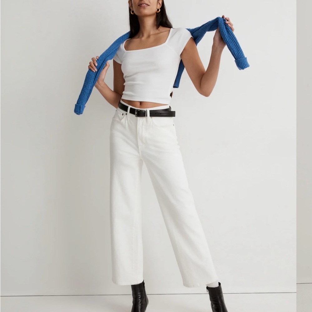 White Wide-Leg Jeans